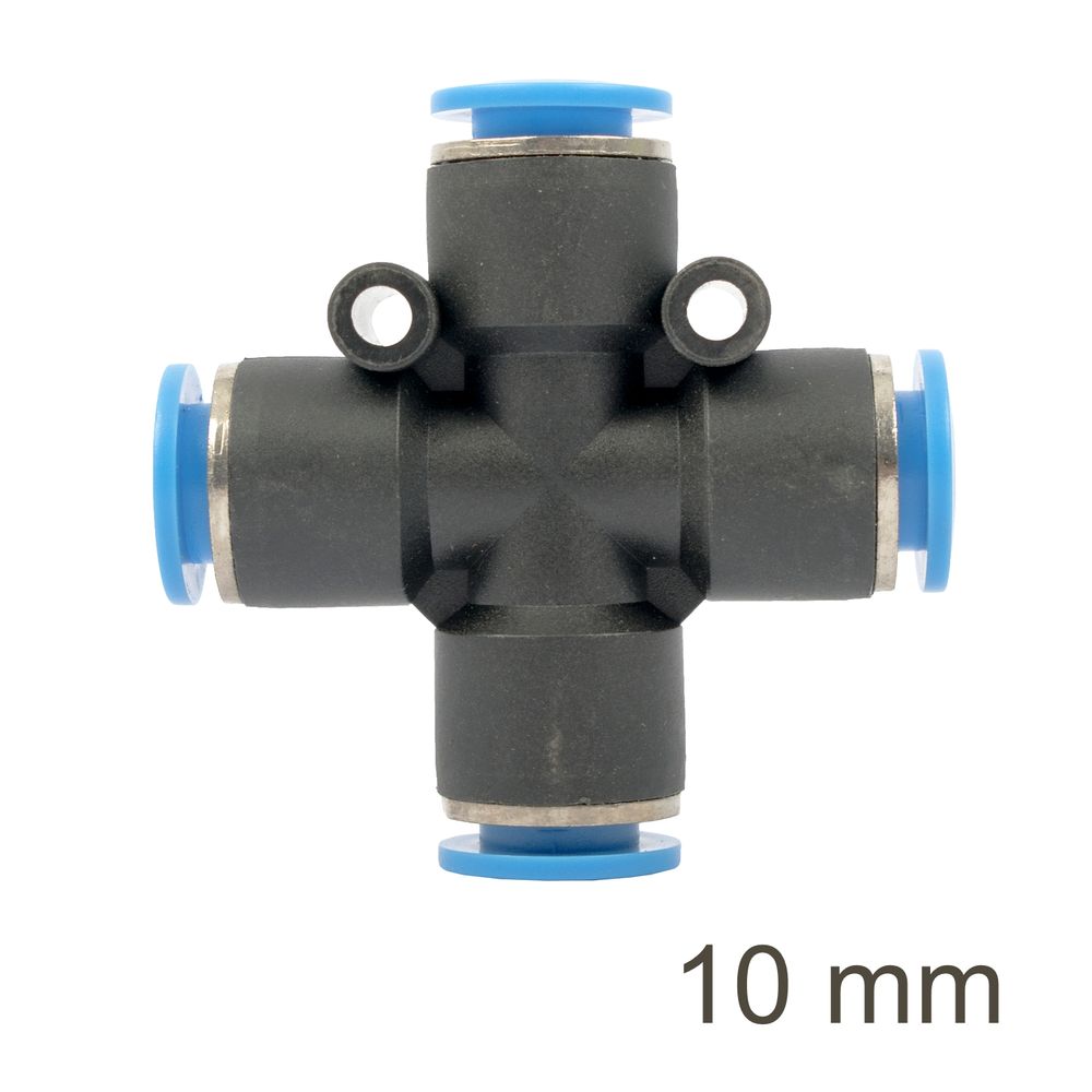 Pu Hose Fitting 4 Way Connector 10mm